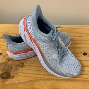 Hoka One One Clifton 8 Womens Size 9B Running Shoes Gray Blue Athletic Sneakers